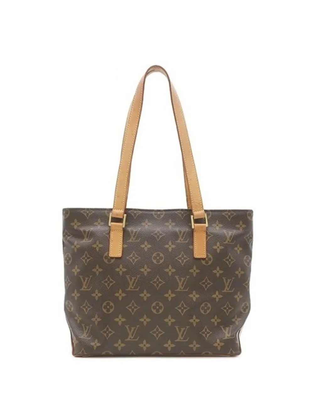 Louis Vuitton Tote Bag Cabas Piano Monogram Canvas Gold Brown